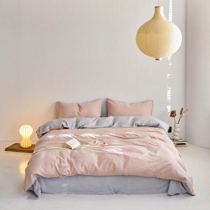 荣轩 2023新款A类双层纱全棉四件套简约款-风格二 初恋巴斯克