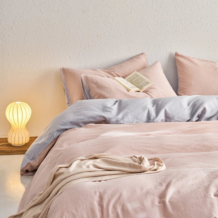 91家纺网 家纺一手货源 找家纺 荣轩 2023新款A类双层纱全棉四件套简约款-风格二 初恋巴斯克