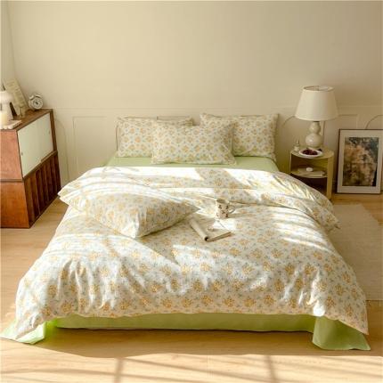 91家纺网 家纺一手货源 找家纺 （总）棉眠 2023春夏新品纯棉复古花园小清新全棉四件套