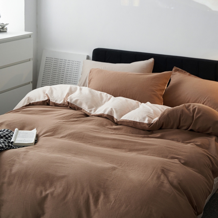 91家纺网 家纺一手货源 找家纺 （总）荣轩 2023新款A类双层纱全棉四件套简约款-风格二