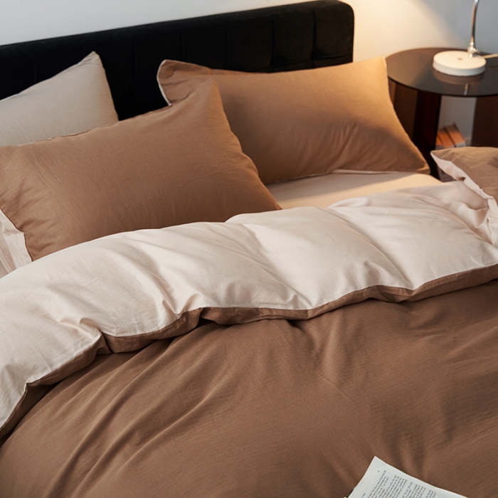 91家纺网 家纺一手货源 找家纺 （总）荣轩 2023新款A类双层纱全棉四件套简约款-风格二