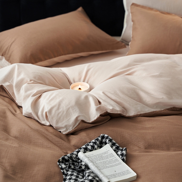 91家纺网 家纺一手货源 找家纺 （总）荣轩 2023新款A类双层纱全棉四件套简约款-风格二