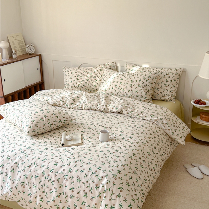 91家纺网 家纺一手货源 找家纺 棉眠 2023春夏新品纯棉复古花园四件套 古巴爱情