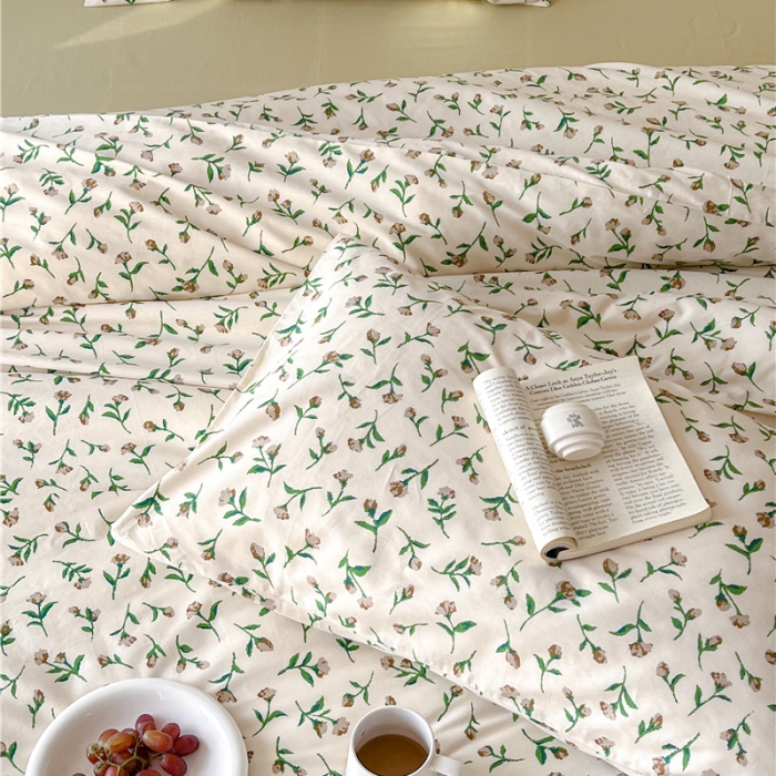 91家纺网 家纺一手货源 找家纺 棉眠 2023春夏新品纯棉复古花园四件套 古巴爱情