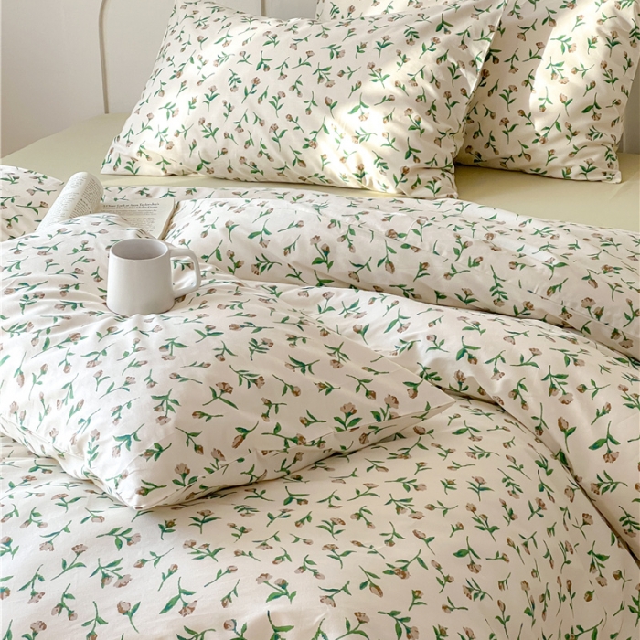 91家纺网 家纺一手货源 找家纺 棉眠 2023春夏新品纯棉复古花园四件套 古巴爱情