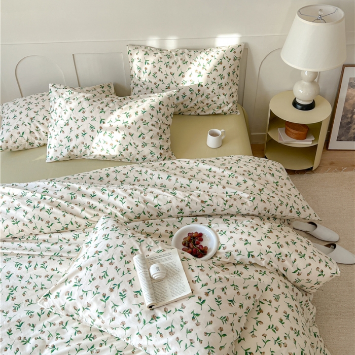 91家纺网 家纺一手货源 找家纺 棉眠 2023春夏新品纯棉复古花园四件套 古巴爱情