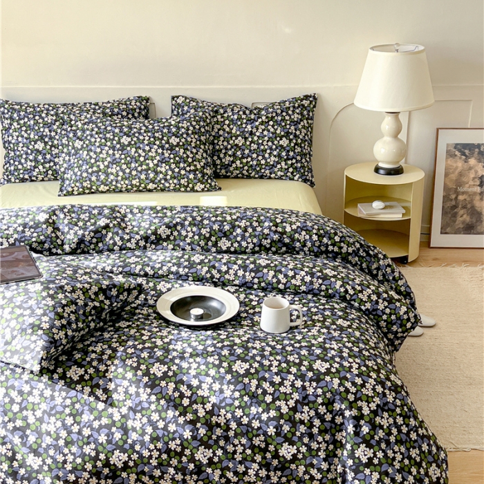 91家纺网 家纺一手货源 找家纺 棉眠 2023春夏新品纯棉复古花园四件套 江南