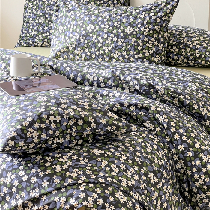 91家纺网 家纺一手货源 找家纺 棉眠 2023春夏新品纯棉复古花园四件套 江南