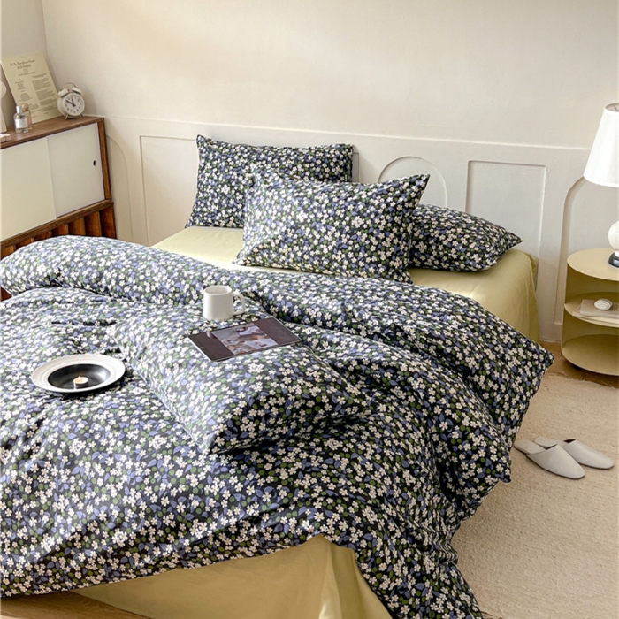 91家纺网 家纺一手货源 找家纺 棉眠 2023春夏新品纯棉复古花园四件套 江南