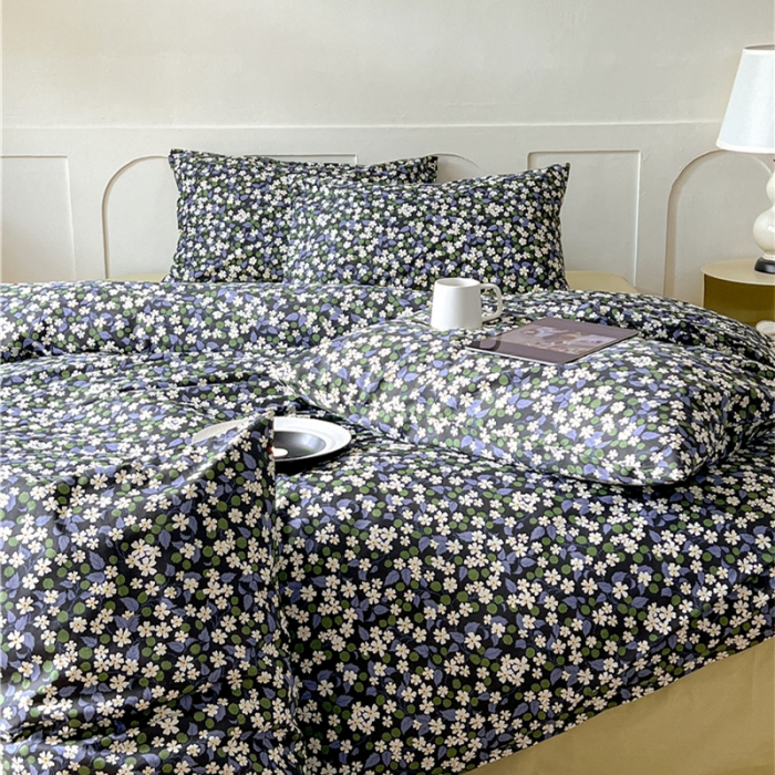 91家纺网 家纺一手货源 找家纺 棉眠 2023春夏新品纯棉复古花园四件套 江南