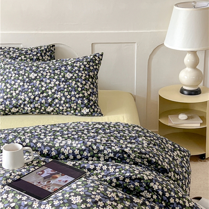 91家纺网 家纺一手货源 找家纺 棉眠 2023春夏新品纯棉复古花园四件套 江南