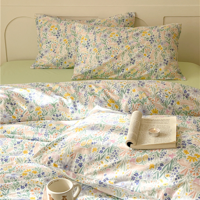 91家纺网 家纺一手货源 找家纺 棉眠 2023春夏新品纯棉复古花园四件套 肯辛顿公园