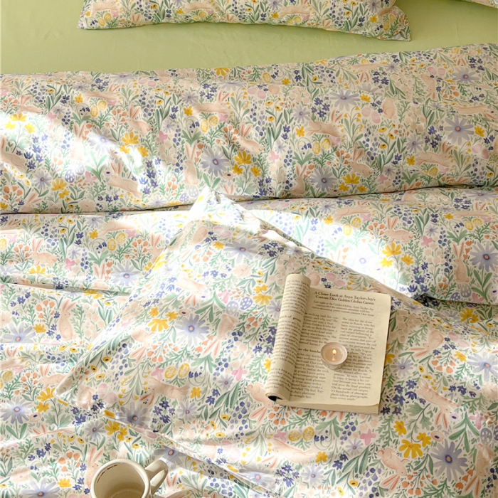 91家纺网 家纺一手货源 找家纺 棉眠 2023春夏新品纯棉复古花园四件套 肯辛顿公园