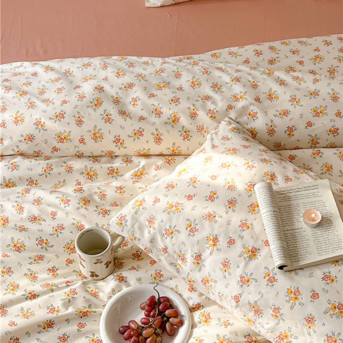 91家纺网 家纺一手货源 找家纺 棉眠 2023春夏新品纯棉复古花园四件套 罗宾娜