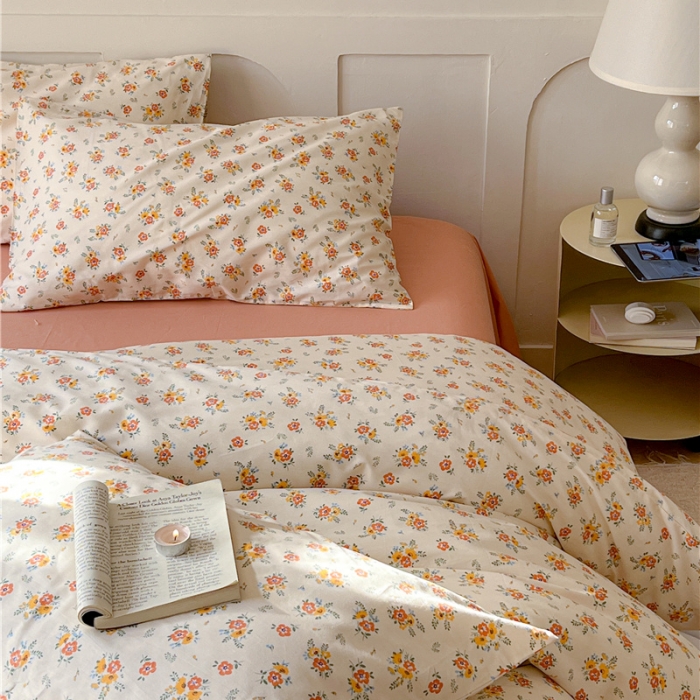 91家纺网 家纺一手货源 找家纺 棉眠 2023春夏新品纯棉复古花园四件套 罗宾娜