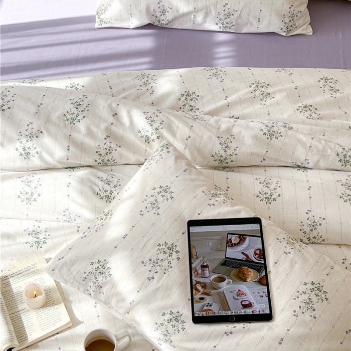 91家纺网 家纺一手货源 找家纺 棉眠 2023春夏新品纯棉复古花园四件套 罗马假日