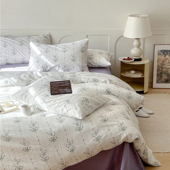 91家纺网 家纺一手货源 找家纺 棉眠 2023春夏新品纯棉复古花园四件套 罗马假日