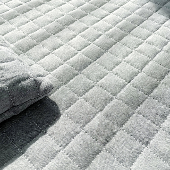 91家纺网 家纺一手货源 找家纺 忘忧草 2023新款全棉色织水洗棉床裙纯棉夹棉加厚纯色无印 格韵-灰色