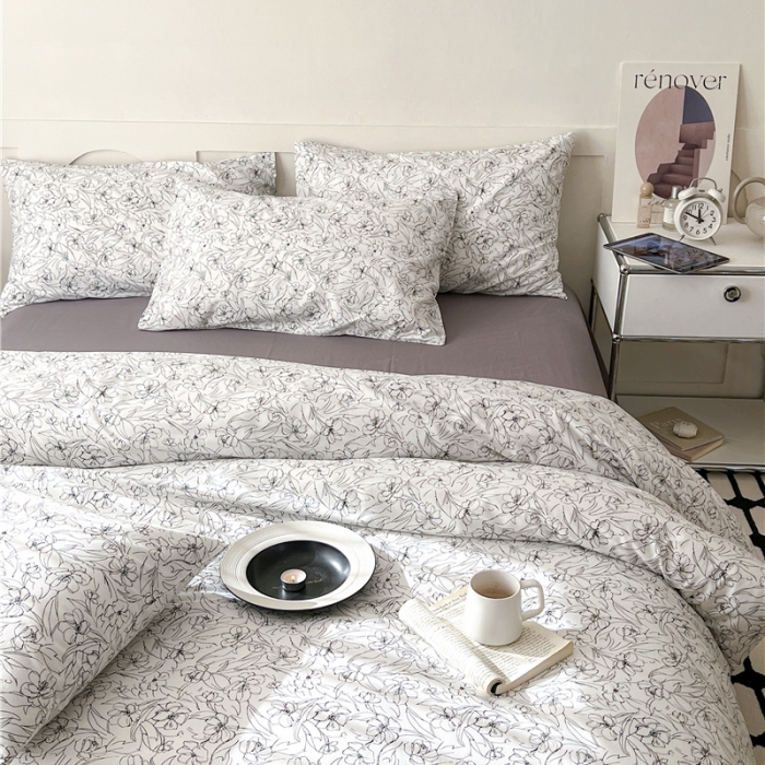 91家纺网 家纺一手货源 找家纺 棉眠 2023春夏新品纯棉复古花园四件套 马德里