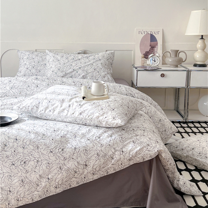 91家纺网 家纺一手货源 找家纺 棉眠 2023春夏新品纯棉复古花园四件套 马德里