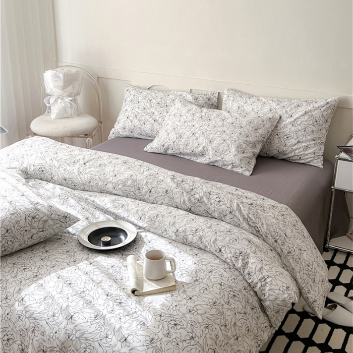 91家纺网 家纺一手货源 找家纺 棉眠 2023春夏新品纯棉复古花园四件套 马德里