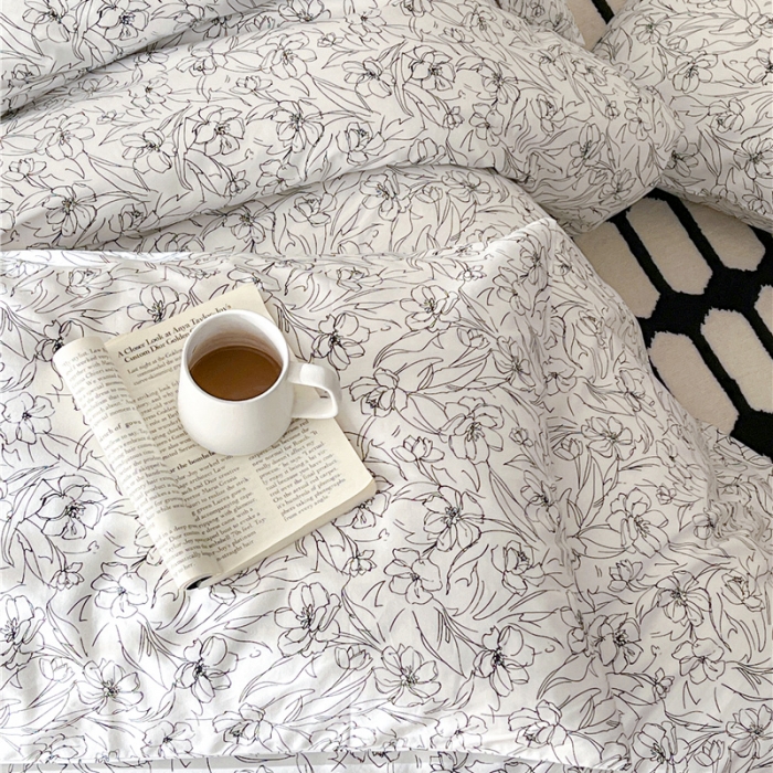 91家纺网 家纺一手货源 找家纺 棉眠 2023春夏新品纯棉复古花园四件套 马德里