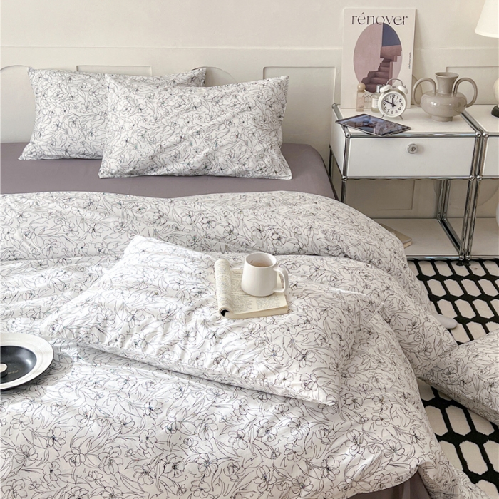 91家纺网 家纺一手货源 找家纺 棉眠 2023春夏新品纯棉复古花园四件套 马德里