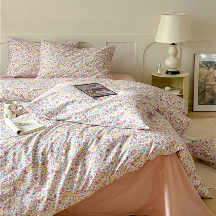 91家纺网 家纺一手货源 找家纺 棉眠 2023春夏新品纯棉复古花园四件套 茉莉