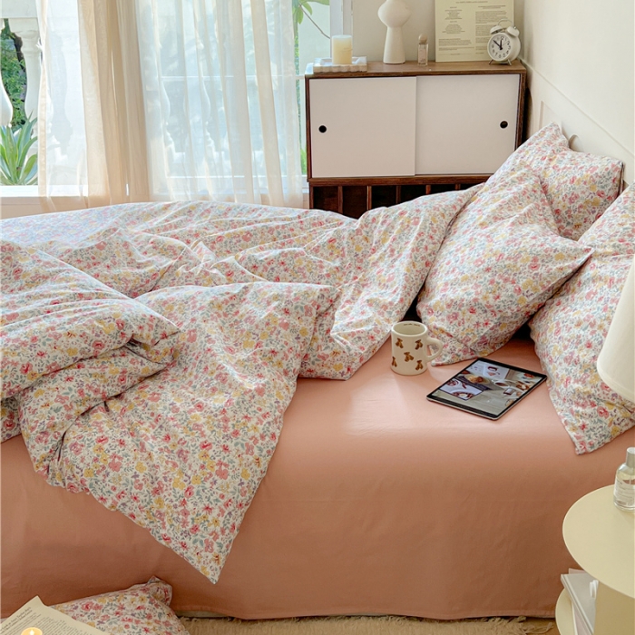 91家纺网 家纺一手货源 找家纺 棉眠 2023春夏新品纯棉复古花园四件套 茉莉