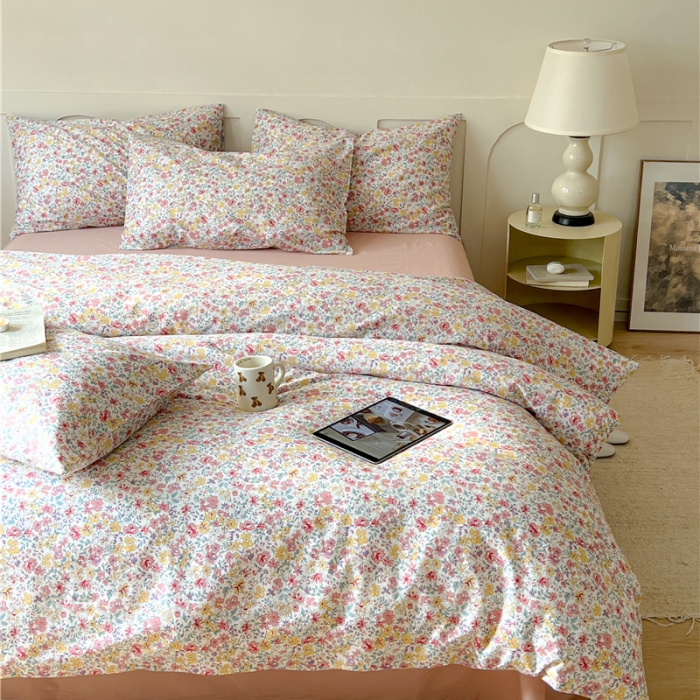 91家纺网 家纺一手货源 找家纺 棉眠 2023春夏新品纯棉复古花园四件套 茉莉