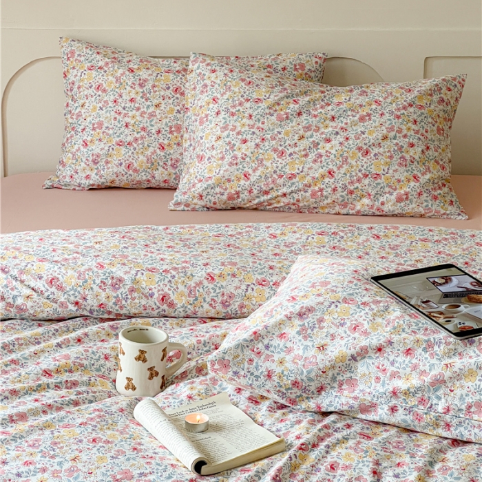 91家纺网 家纺一手货源 找家纺 棉眠 2023春夏新品纯棉复古花园四件套 茉莉