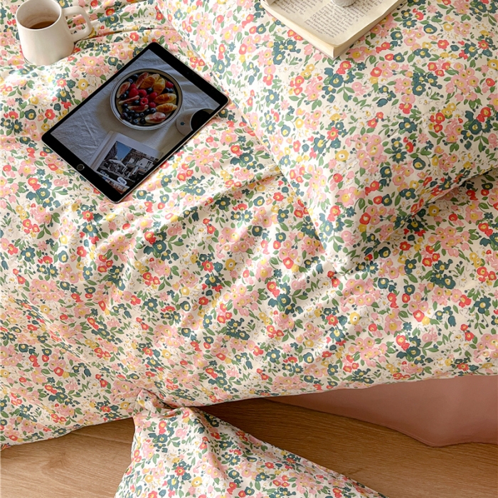 91家纺网 家纺一手货源 找家纺 棉眠 2023春夏新品纯棉复古花园四件套 沙朗公主