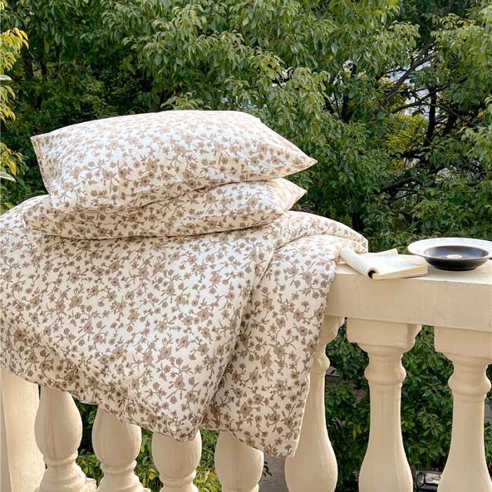 91家纺网 家纺一手货源 找家纺 棉眠 2023春夏新品纯棉复古花园四件套 尤加利