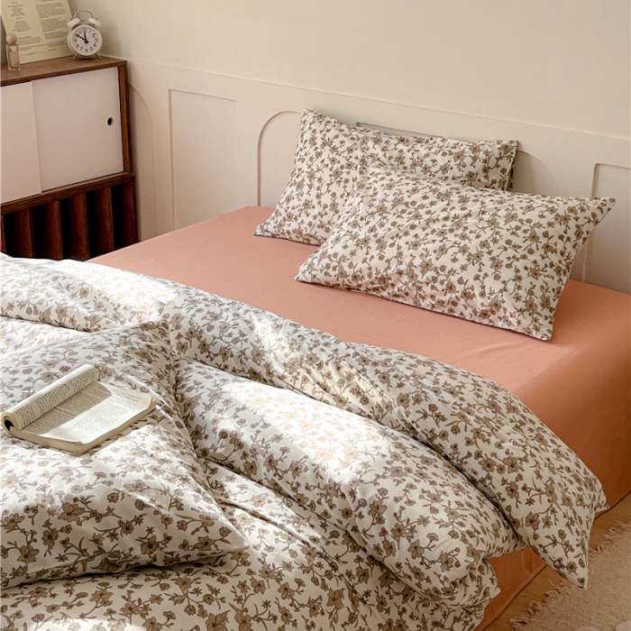 91家纺网 家纺一手货源 找家纺 棉眠 2023春夏新品纯棉复古花园四件套 尤加利