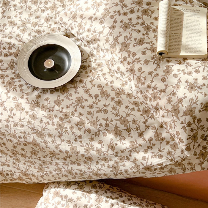 91家纺网 家纺一手货源 找家纺 棉眠 2023春夏新品纯棉复古花园四件套 尤加利