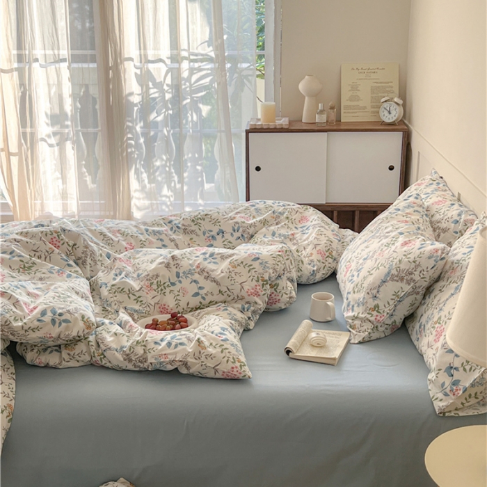 91家纺网 家纺一手货源 找家纺 棉眠 2023春夏新品纯棉复古花园四件套 朱丽叶