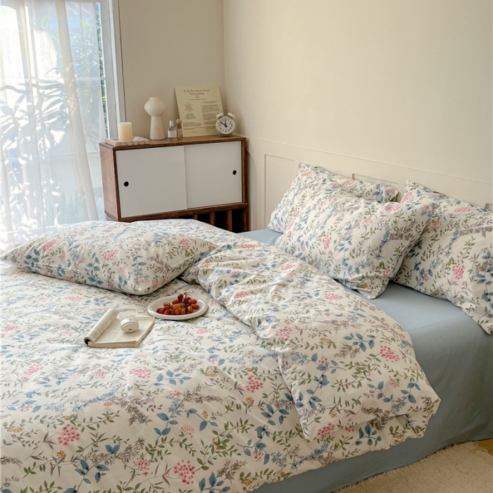 91家纺网 家纺一手货源 找家纺 棉眠 2023春夏新品纯棉复古花园四件套 朱丽叶