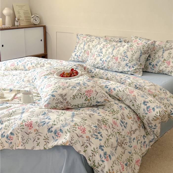 91家纺网 家纺一手货源 找家纺 棉眠 2023春夏新品纯棉复古花园四件套 朱丽叶