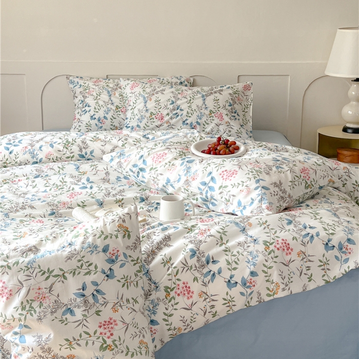 91家纺网 家纺一手货源 找家纺 棉眠 2023春夏新品纯棉复古花园四件套 朱丽叶