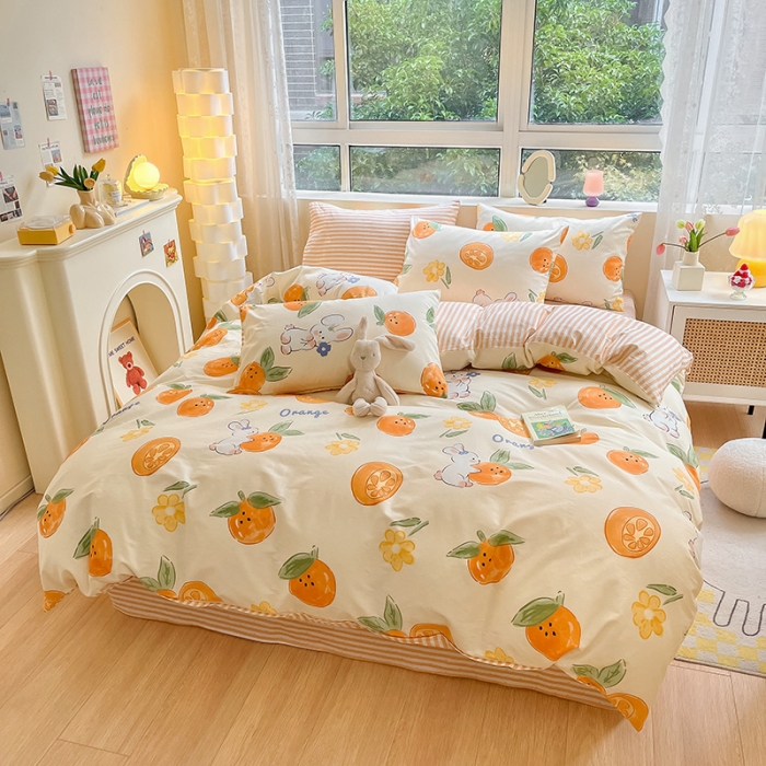 91家纺网 家纺一手货源 找家纺 （总）金丝鸟 2023新款全棉小清新四件套