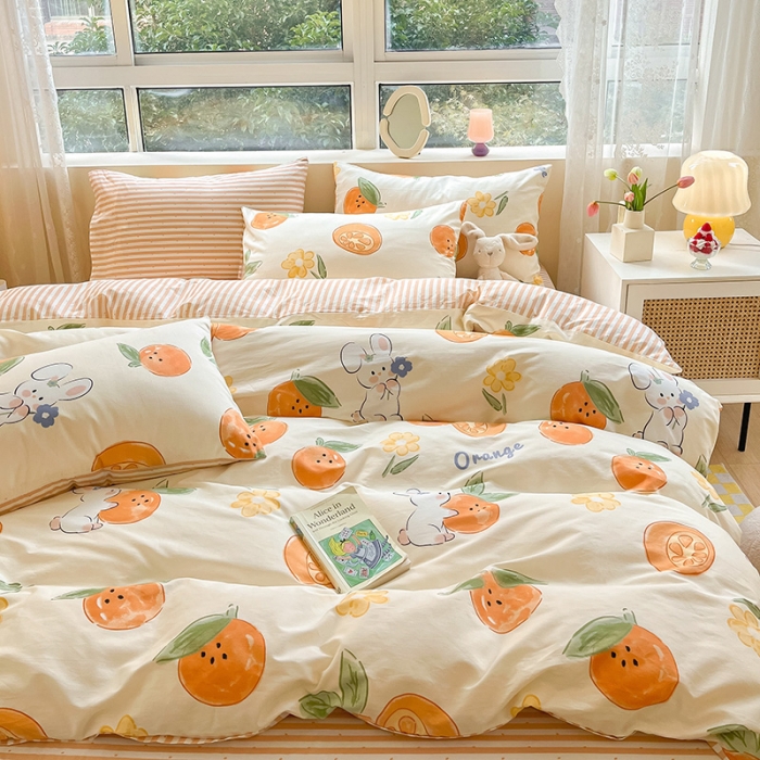 91家纺网 家纺一手货源 找家纺 （总）金丝鸟 2023新款全棉小清新四件套