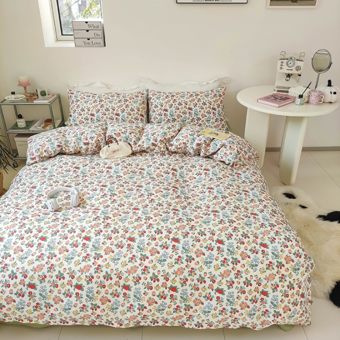 91家纺网 家纺一手货源 找家纺 红馆 2022新款12868全棉系列印花四件套 春风里