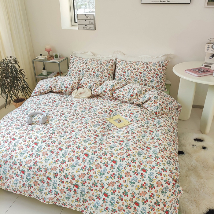 91家纺网 家纺一手货源 找家纺 红馆 2022新款12868全棉系列印花四件套 春风里