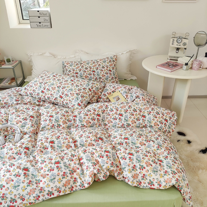 91家纺网 家纺一手货源 找家纺 红馆 2022新款12868全棉系列印花四件套 春风里