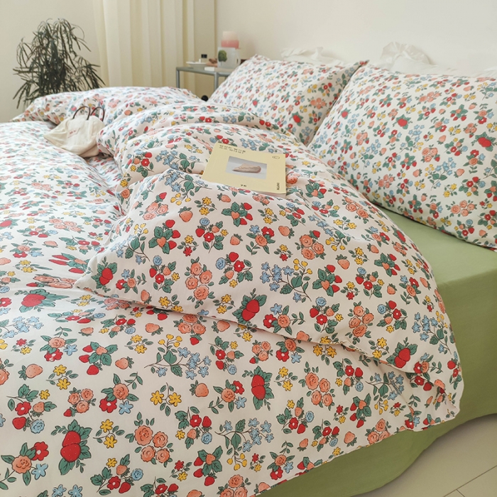 91家纺网 家纺一手货源 找家纺 红馆 2022新款12868全棉系列印花四件套 春风里