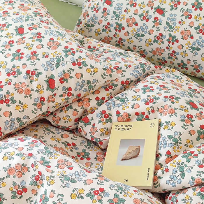 91家纺网 家纺一手货源 找家纺 红馆 2022新款12868全棉系列印花四件套 春风里