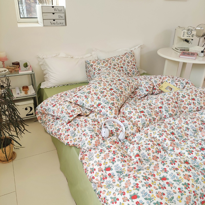 91家纺网 家纺一手货源 找家纺 红馆 2022新款12868全棉系列印花四件套 春风里