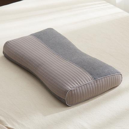 91家纺网 家纺一手货源 找家纺 乐可 2023新款全棉砂洗双拼荞麦枕头枕芯 高级灰32*55cm