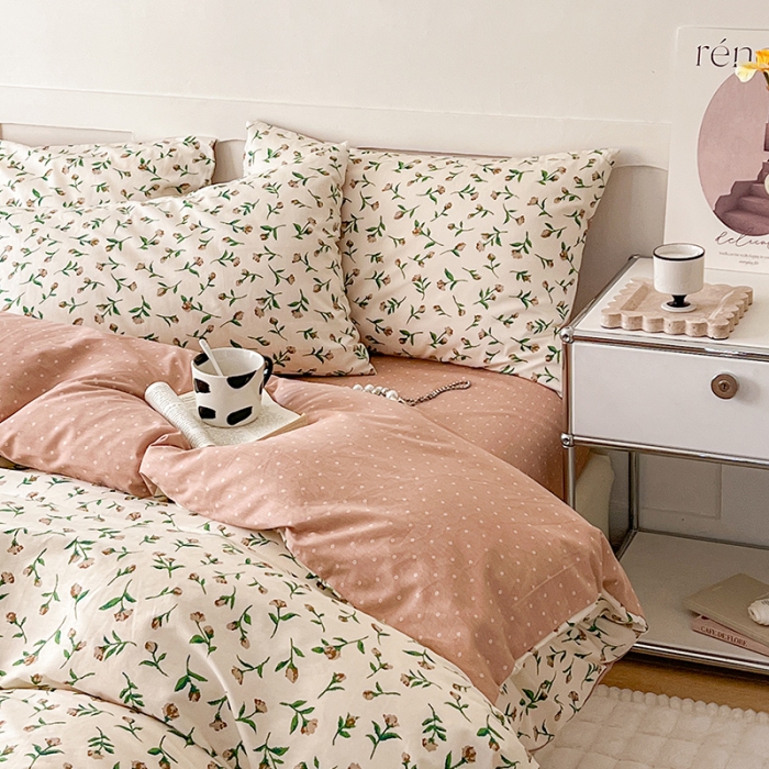 91家纺网 家纺一手货源 找家纺 希文 2023新款13372全棉印花四件套-恋语系列 凡尔赛