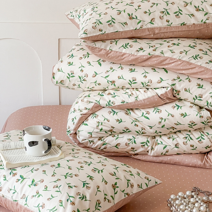 91家纺网 家纺一手货源 找家纺 希文 2023新款13372全棉印花四件套-恋语系列 凡尔赛